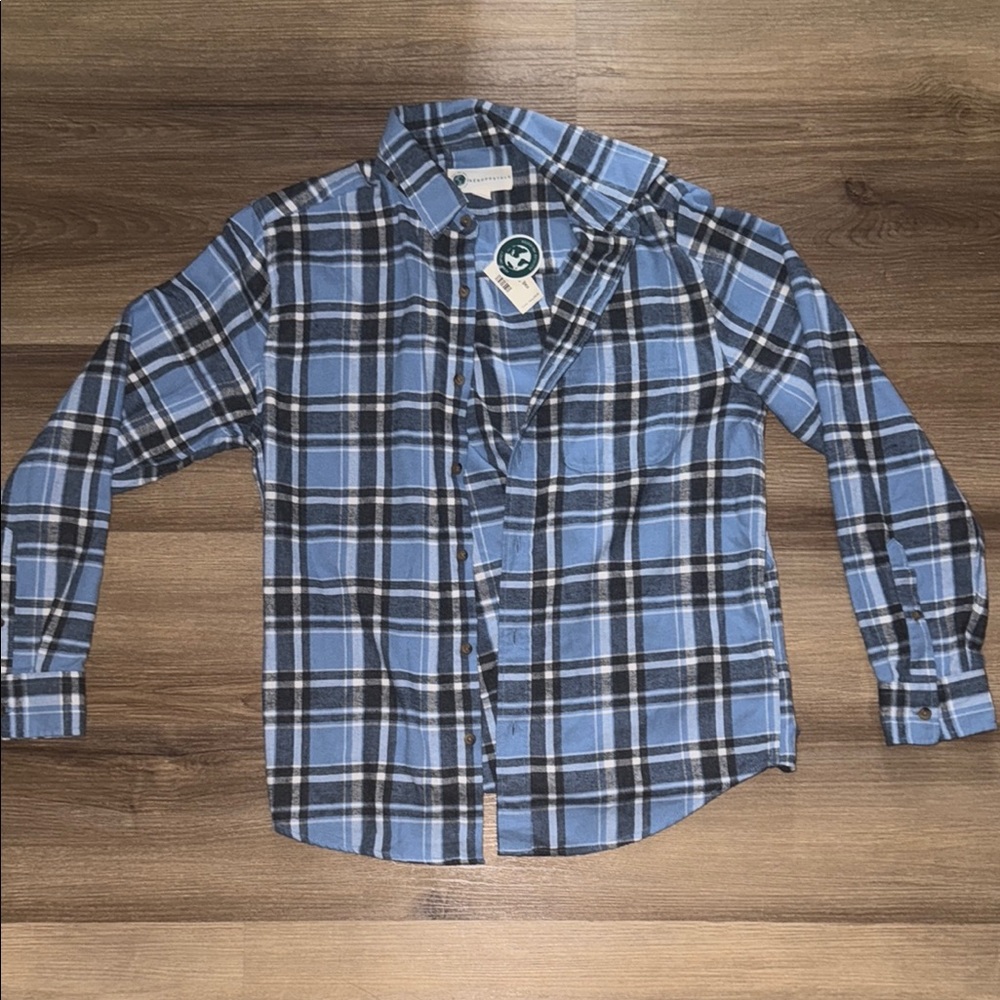 NEW Aeropostale Blue Plaid Long Sleeve Shirt